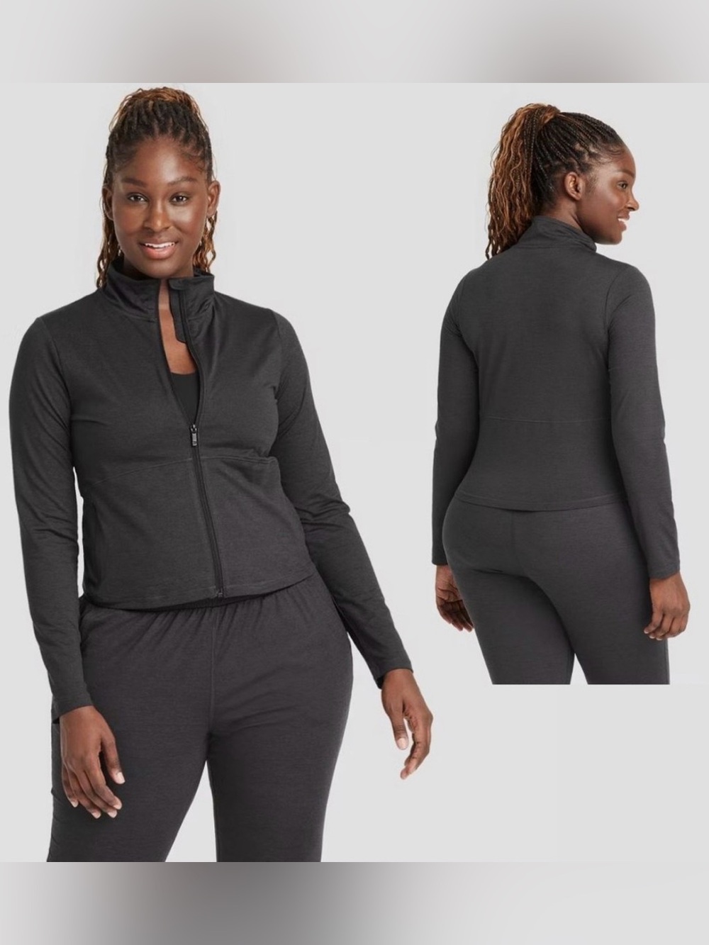 All in Motion Black Heather Full-Zip XXL - Picture 1 of 4